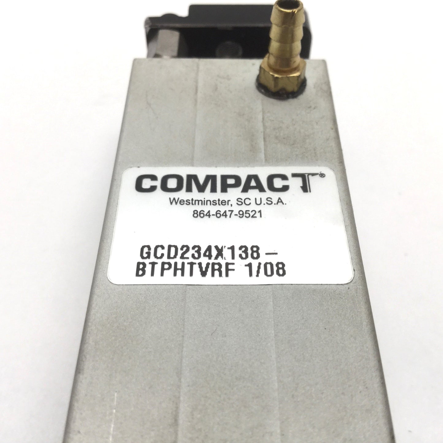 Used Compact GCD234X138-BTPHTVRF Double End Pneumatic Cylinder, Bore: 3/4", 10-32