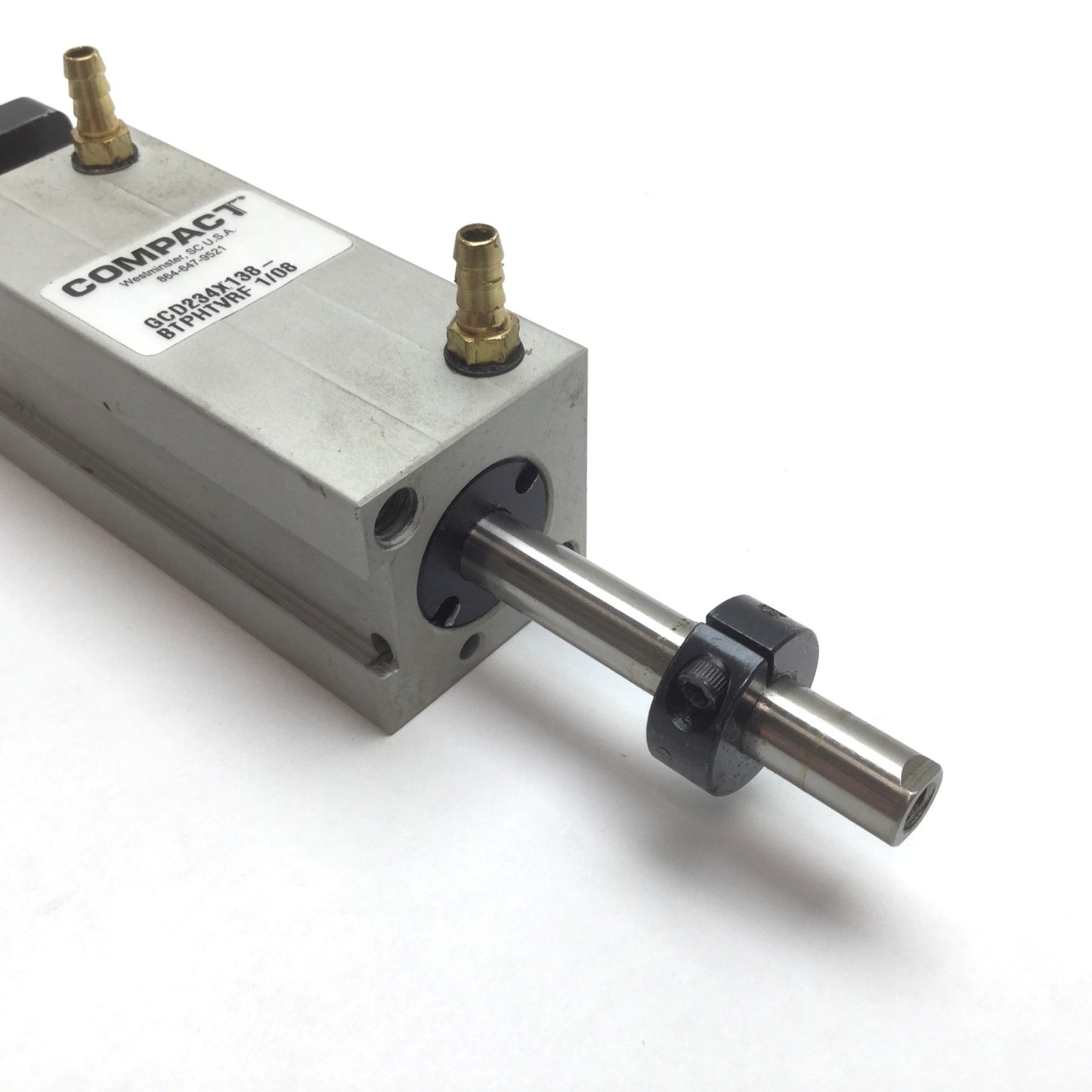 Used Compact GCD234X138-BTPHTVRF Double End Pneumatic Cylinder, Bore: 3/4", 10-32