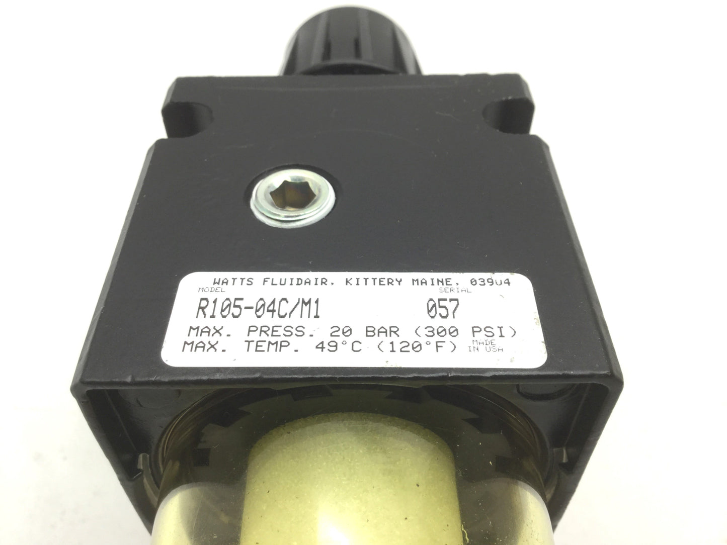 Used Watts R105-04C/M1 QUBE Series Regulator 0-125Psi, 1/2" NPT Ports, 160PSI Gauge