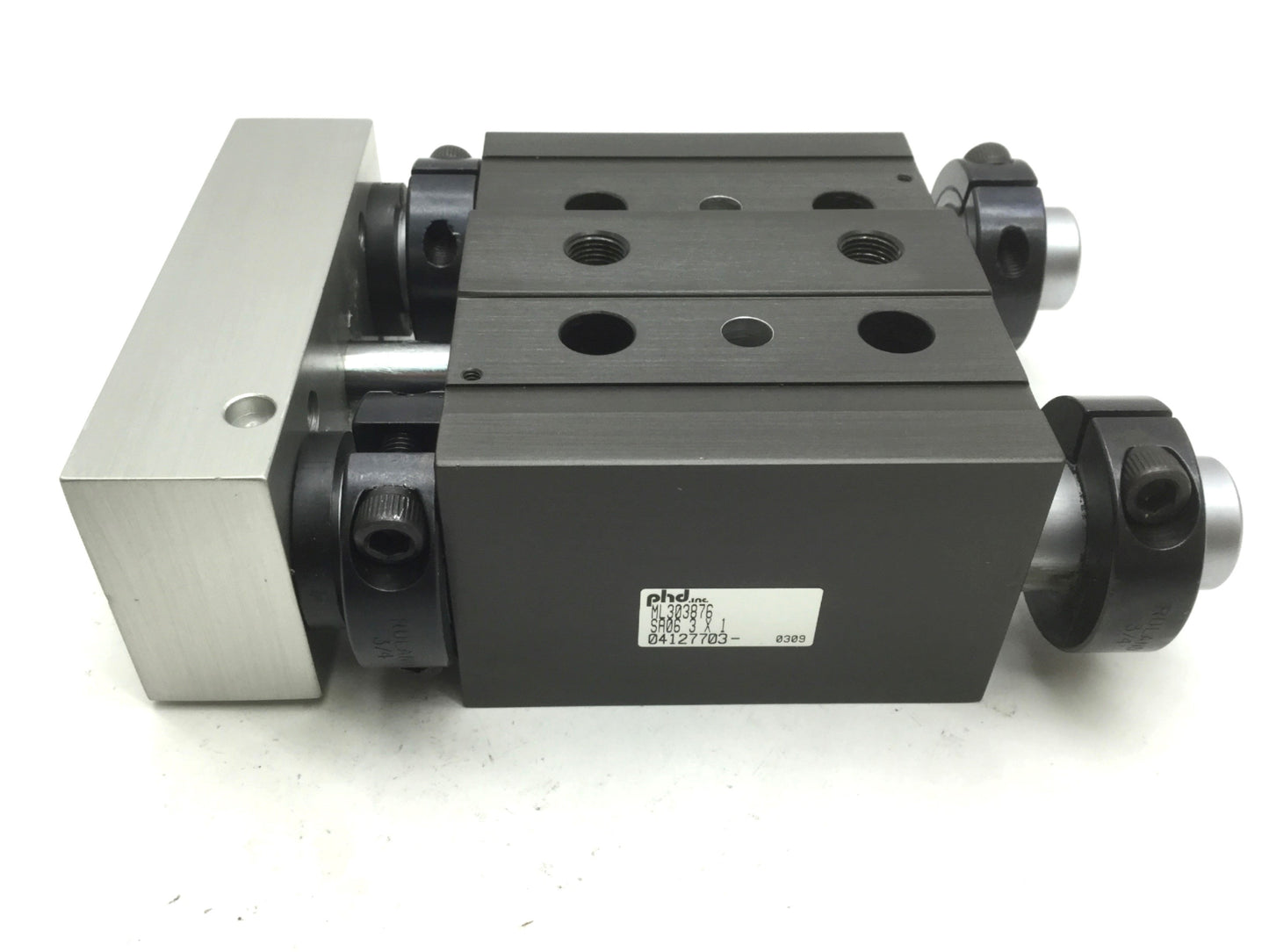 Used Phd SA063X1 Pneumatic Slide Cylinder Bore: 1.25" Stroke: 1" Ports: 1/8" NPT