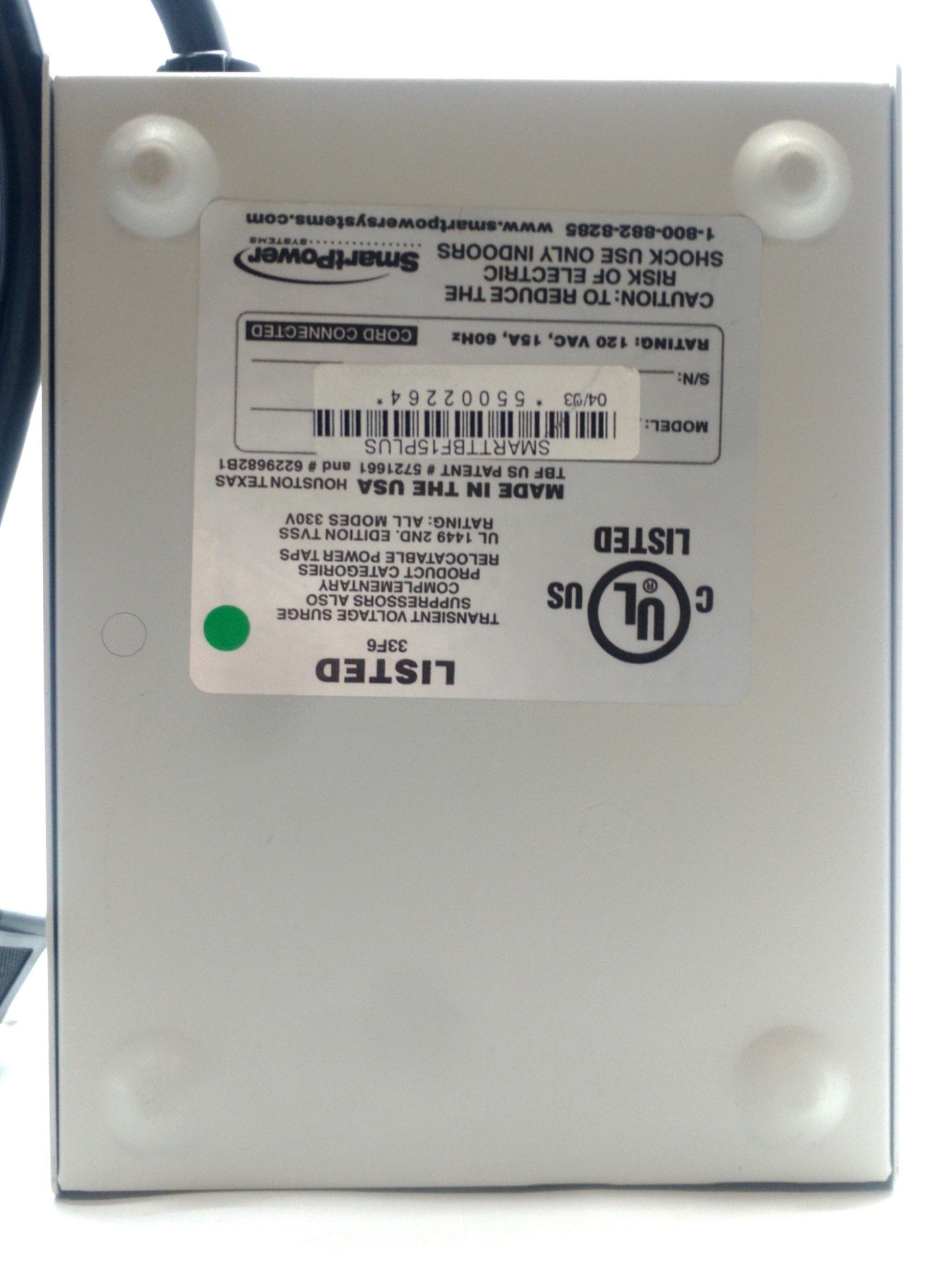 Used Smart Power SMARTTBF15PLUS Transformer Based Power Filter, 4x 5-15R, 120VAC 15A