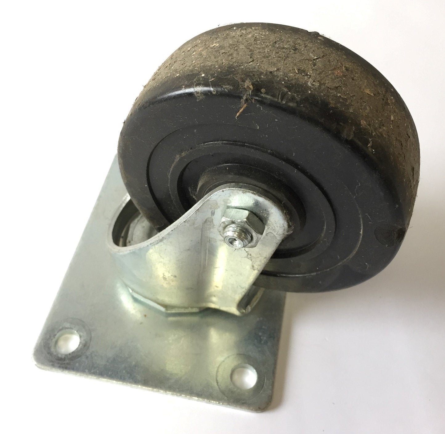Used Lot of 4 Swivel Caster Wheels w/ Mounting Plate, Diameter: 4", Width: 1-1/2"