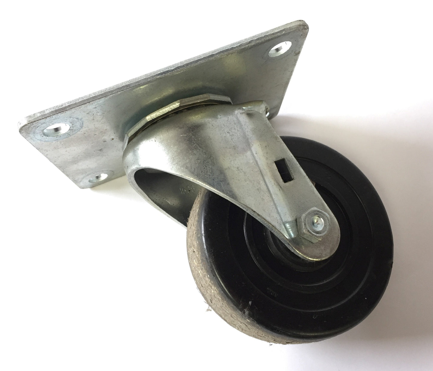 Used Lot of 4 Swivel Caster Wheels w/ Mounting Plate, Diameter: 4", Width: 1-1/2"
