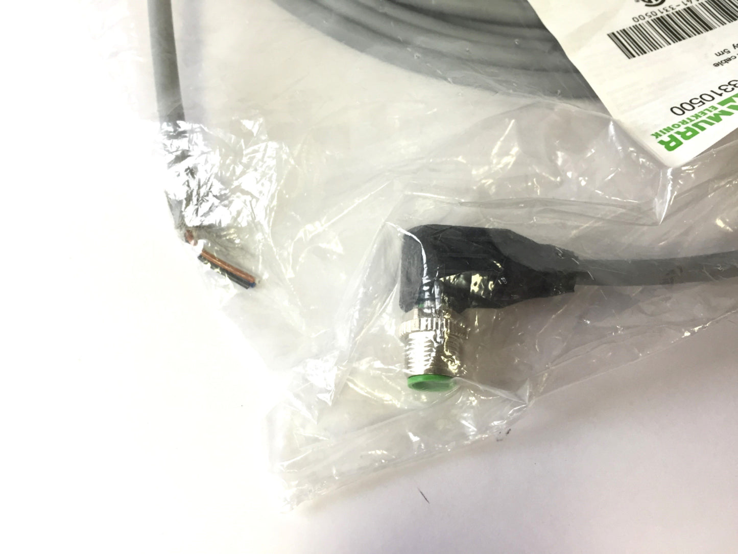 New Murr Elektronik 7000-13141-3310500 Cable Cordset M12 Male 90, 4-Pin, Length: 5m