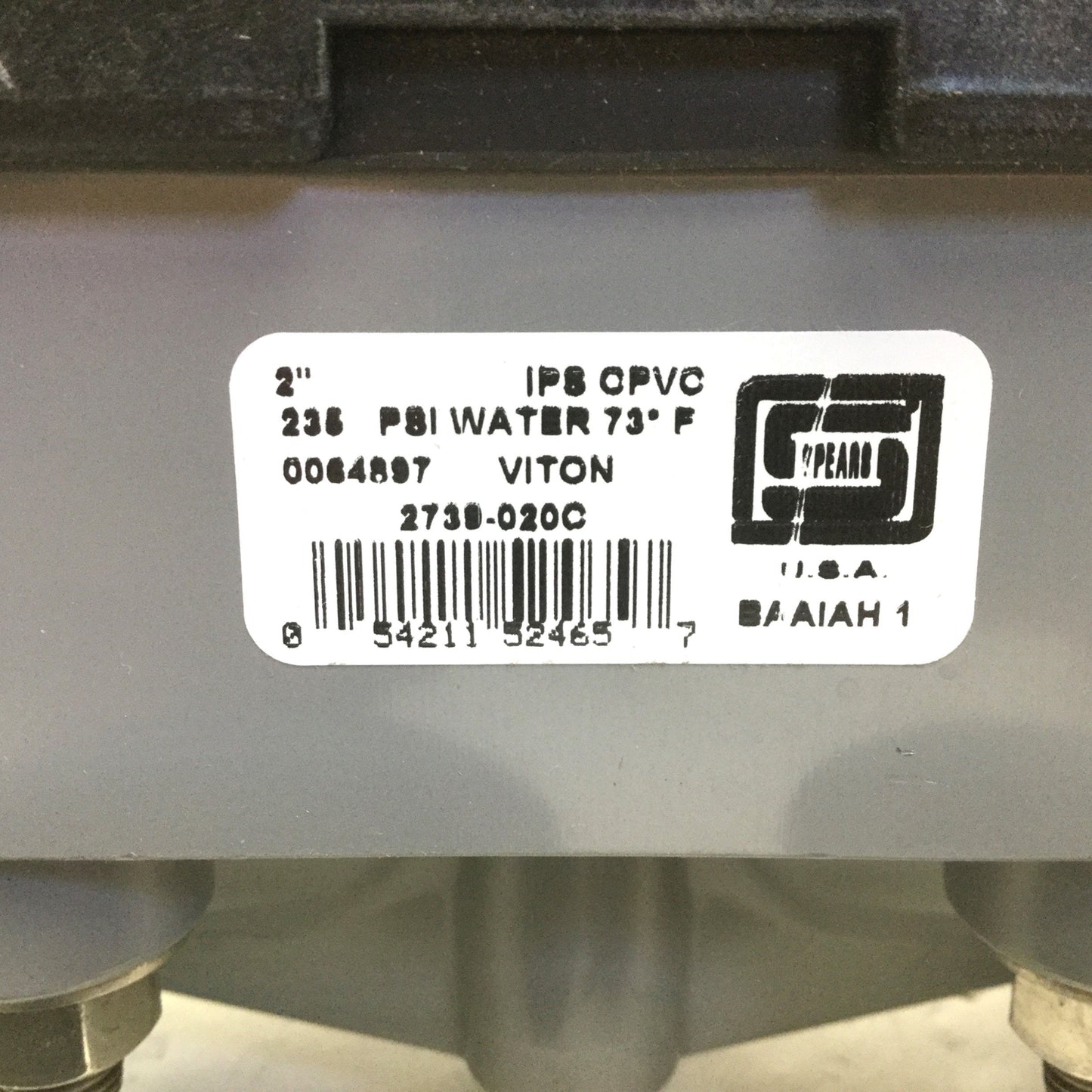 Used Spears 2739-020C Diaphragm Valve, CPVC-Socket Ends, 235PSI, Size: 2"