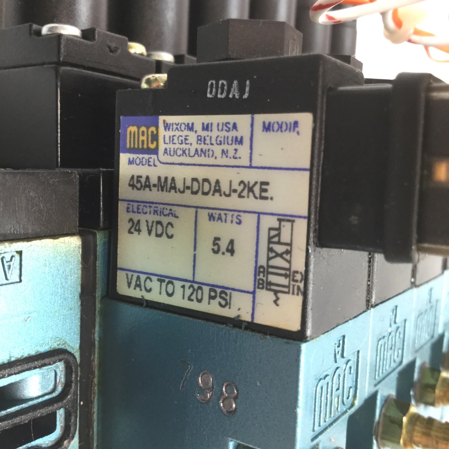 Used Lot of 1 MAC 45A-MAC-DDAJ-2KE & 6 45A-MAJ-DDAJ-2KE Solenoid Valve, *Missing Knob