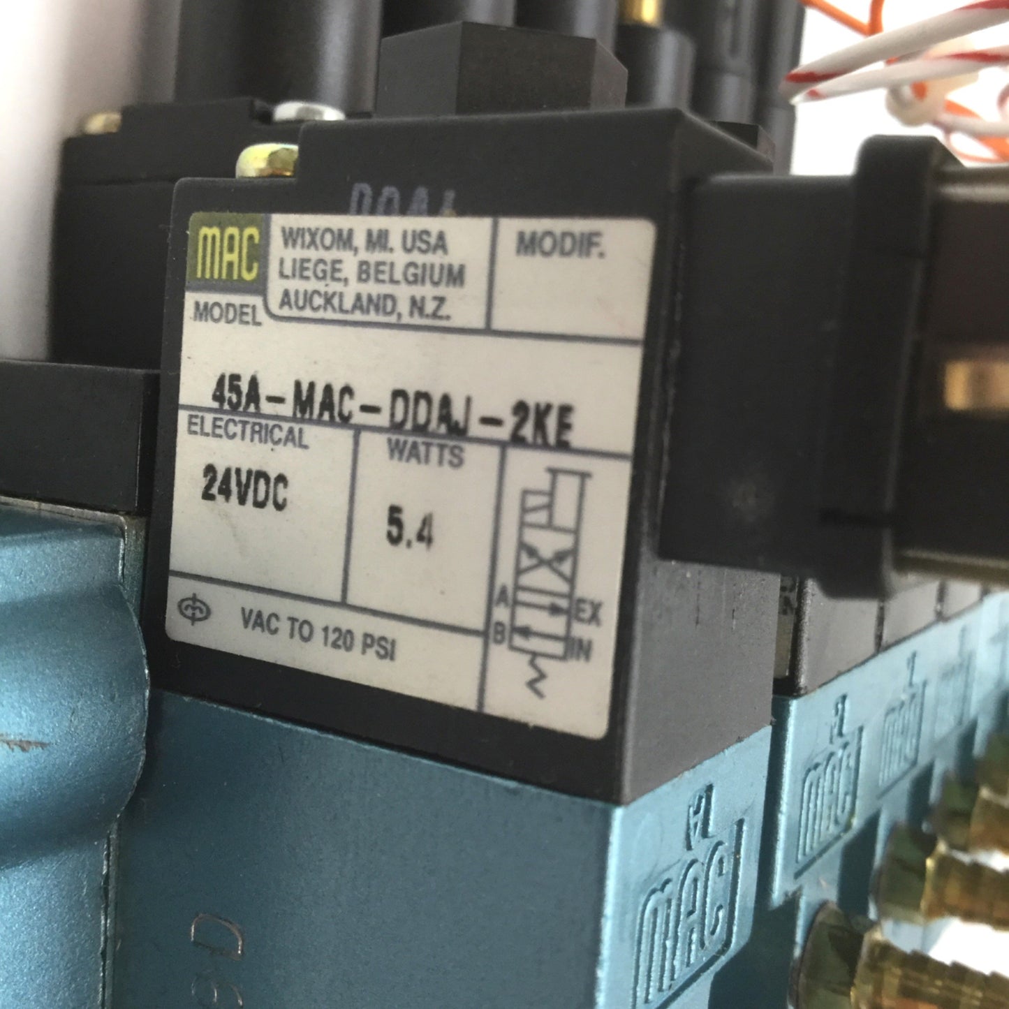 Used Lot of 1 MAC 45A-MAC-DDAJ-2KE & 6 45A-MAJ-DDAJ-2KE Solenoid Valve, *Missing Knob