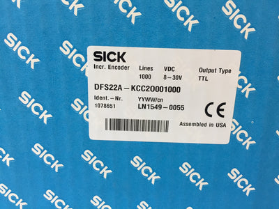 New Other Sick DFS22A-KCC2O001000 Incremental Encoder, 1000 PPR, 3/8" Shaft Dia, 8-30VDC