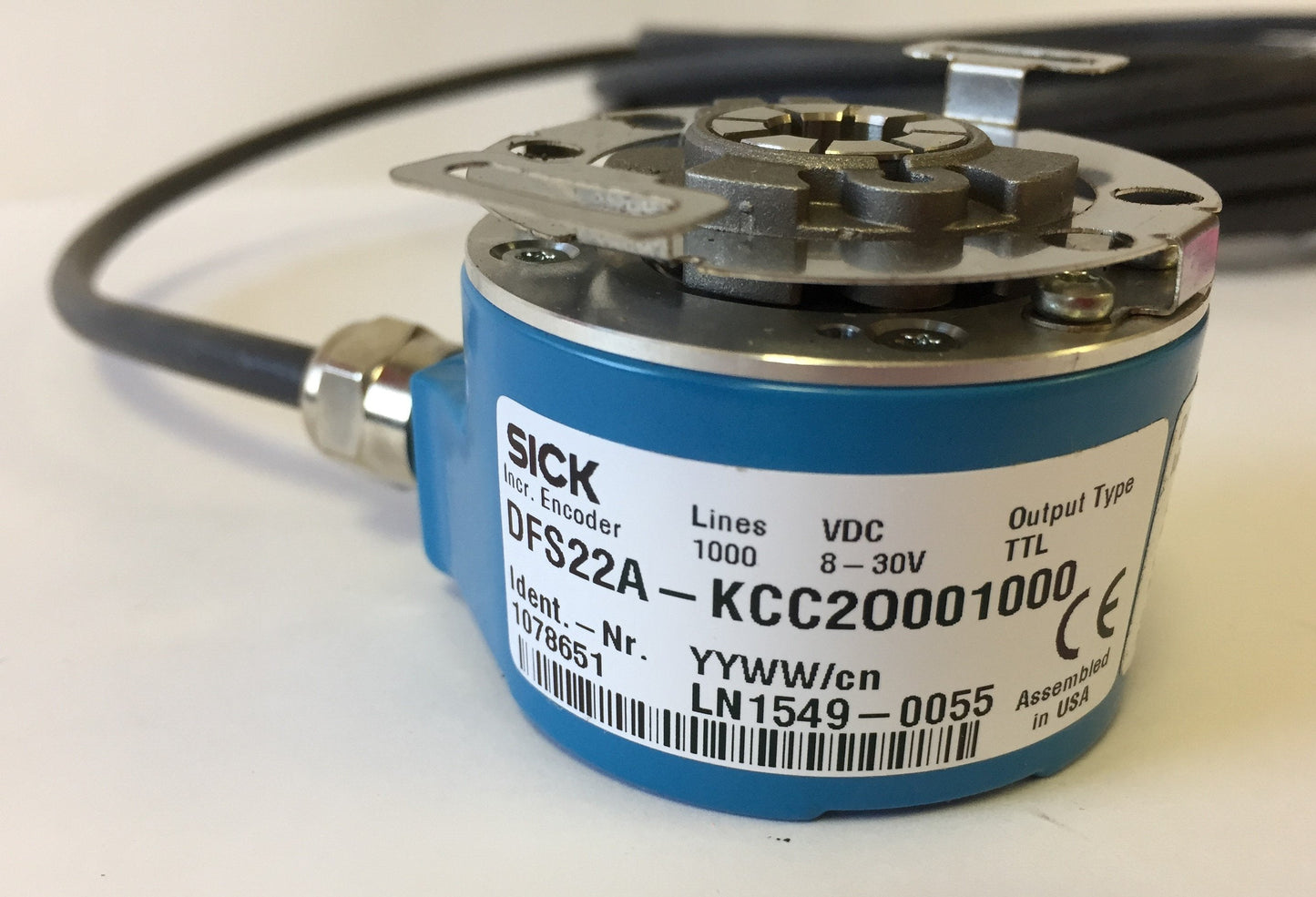 New Other Sick DFS22A-KCC2O001000 Incremental Encoder, 1000 PPR, 3/8" Shaft Dia, 8-30VDC