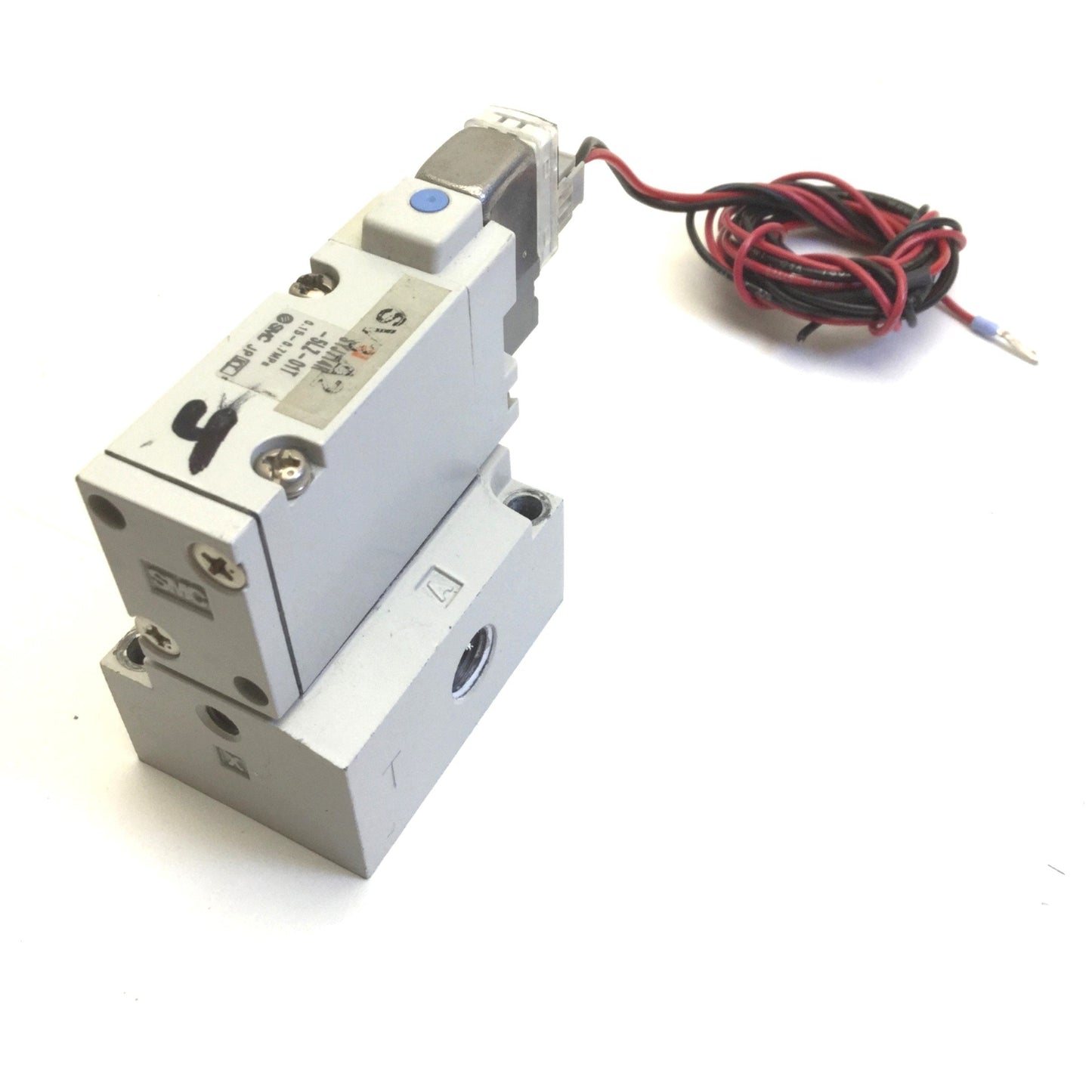 Used SMC SYJ714R-5LZ-01T Base Mounted Solenoid Valve, 3-Port, 1/8" NPT, With Manifold