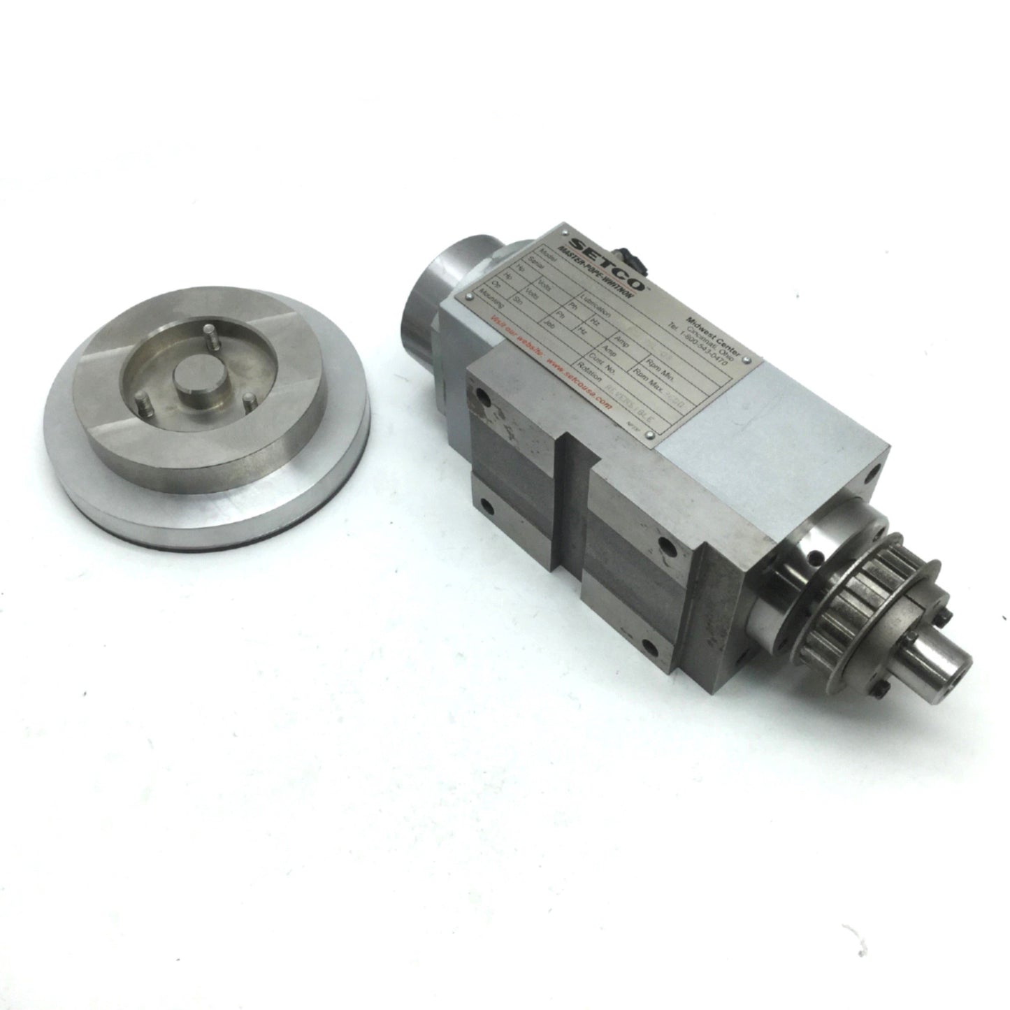 Used Setco B035B2-36N Sentry Belt Driven Spindle Block, Boring, Duplex 3600RPM