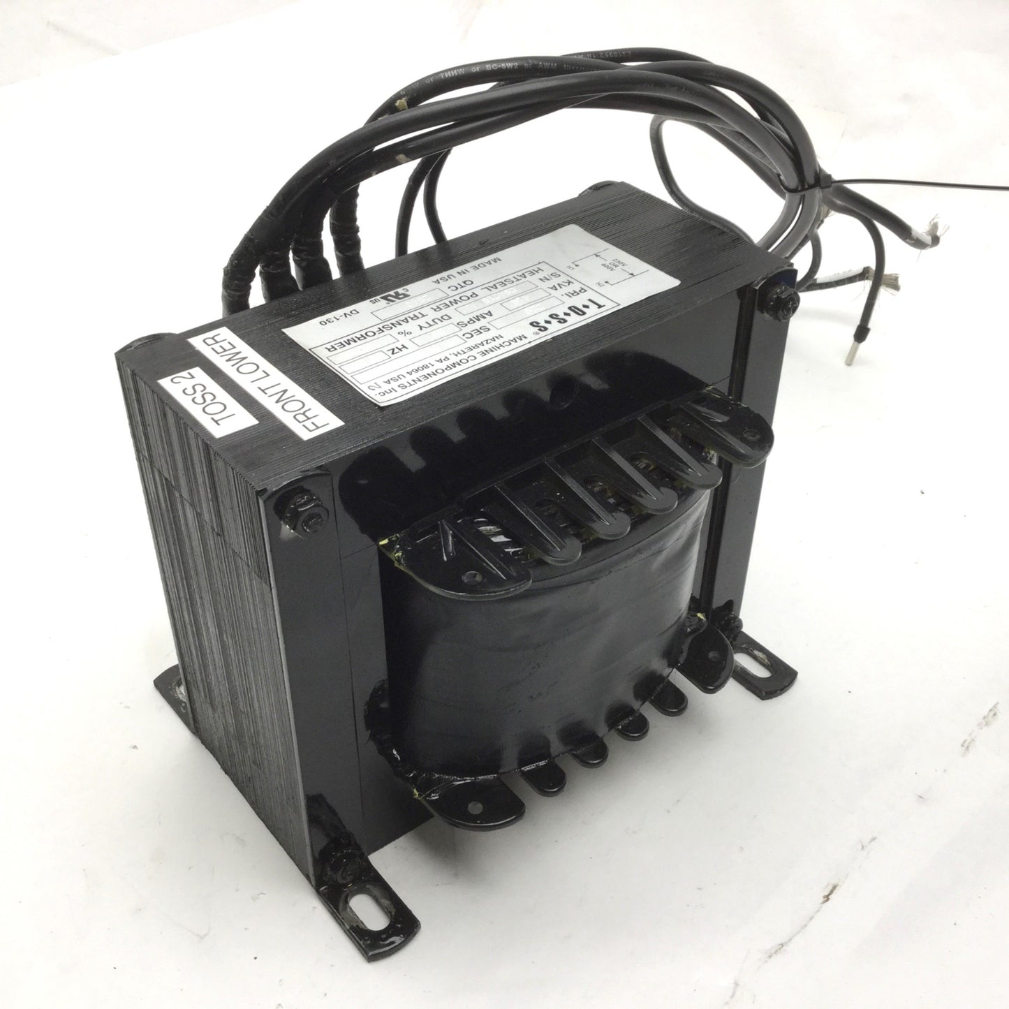 Used TOSS DV-130 Power Transformer, PRI: 220, SEC: 50/60/70, 50/60Hz, 4.4 KVA, 88 Amp