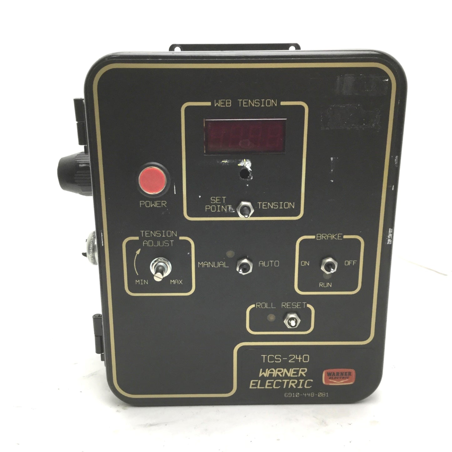 Used Warner TCS-240 Tension Adjustment Control Brake, Front Dimension: 10.5" x 8.5"