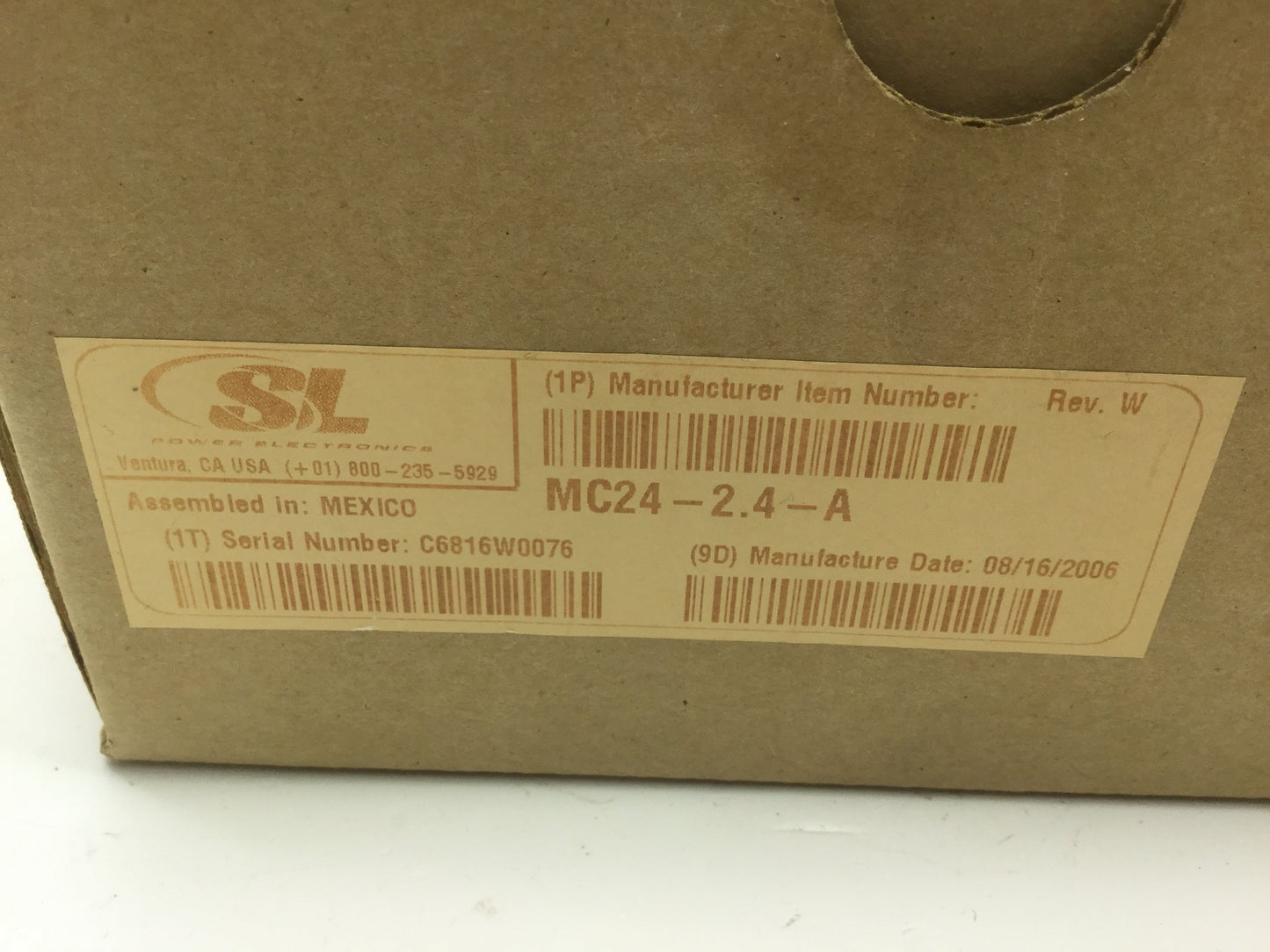 New Condor MC24-2.4-A Power Supply, Input: 100-240VAC, Output: 24VDC 2.4A