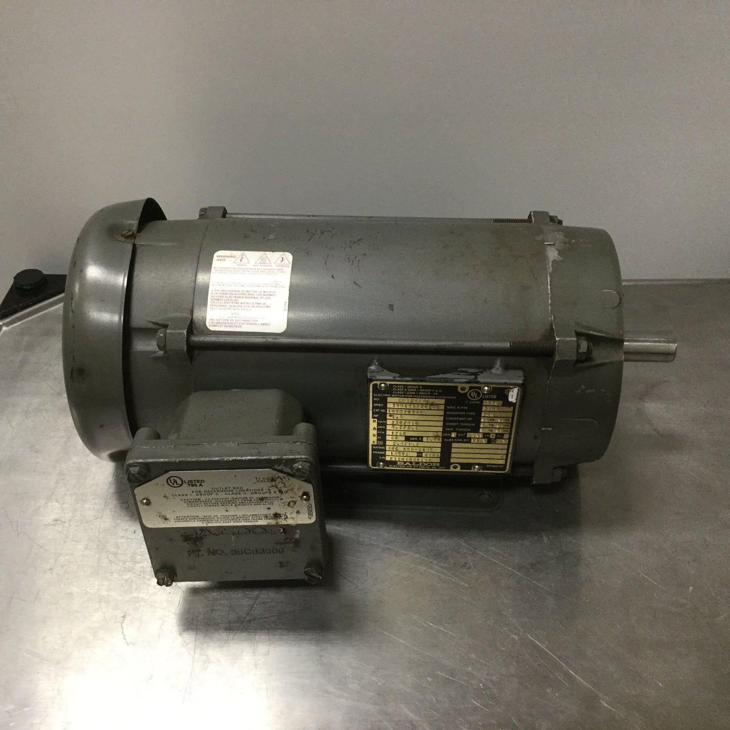 Used Baldor IDXM7034T AC Motor, 1.5HP, 2700RPM, 145TC Frame, 7/8" Shaft, 230/460AC