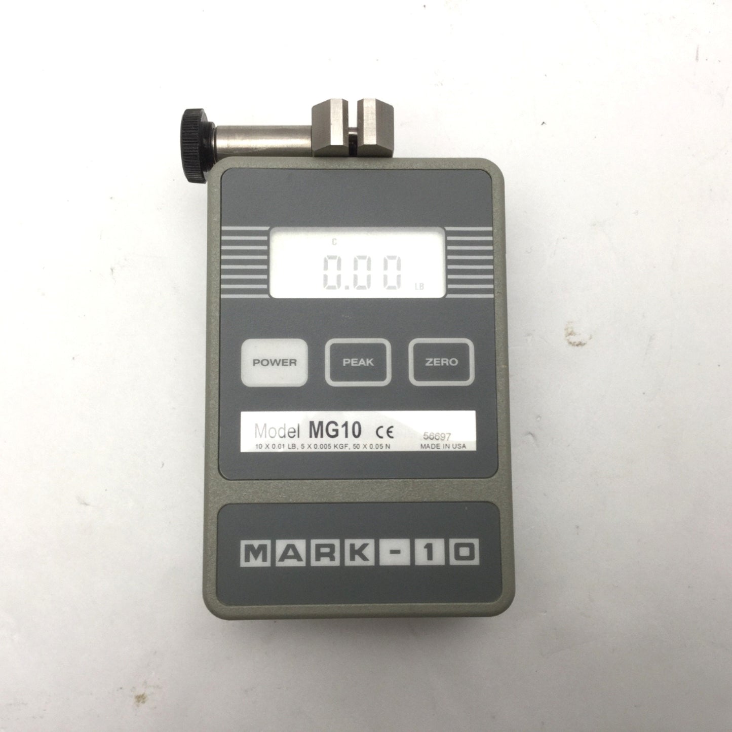 Used MARK-10 MG10 Push-Pull Digital Force Gauge, 10lb Capacity, 0.005lbF Resolution