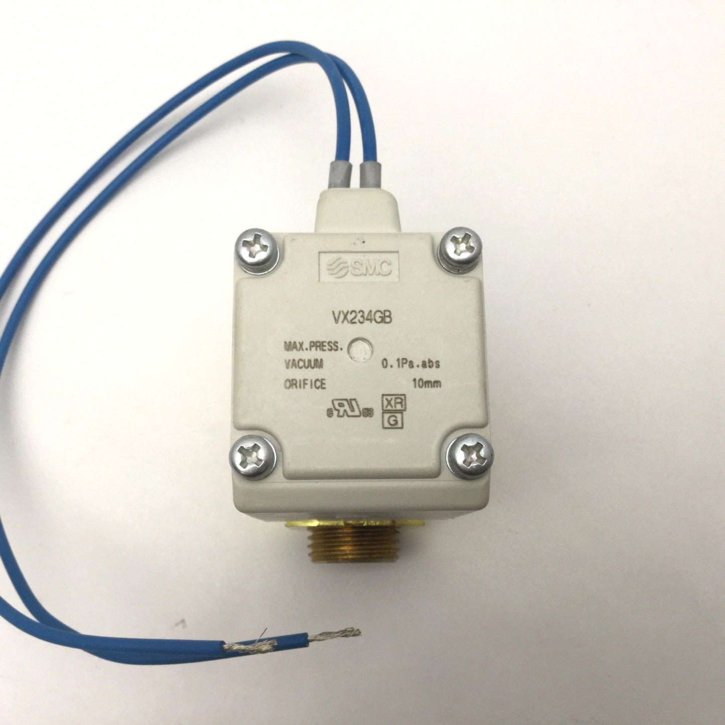 Used SMC VX234GB Direct Operated 2-Port Solenoid Valve, 100VAC, 12VA, 3/8NPT, 145 psi