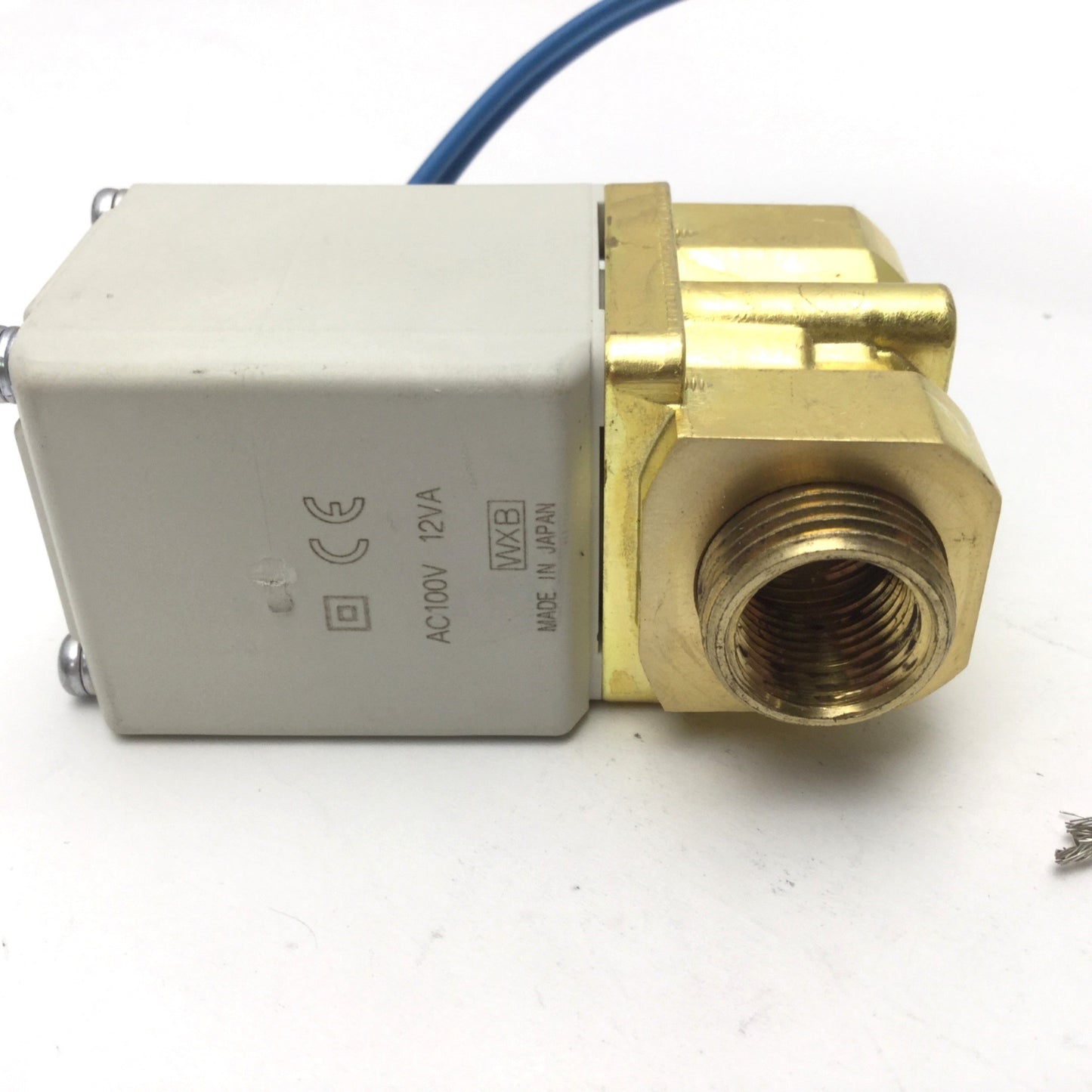 Used SMC VX234GB Direct Operated 2-Port Solenoid Valve, 100VAC, 12VA, 3/8NPT, 145 psi