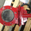 Used Red Valve Pneumatically Actuated Knife Gate Valve 8" Pipe 80PSI Supply 3/8"NPT