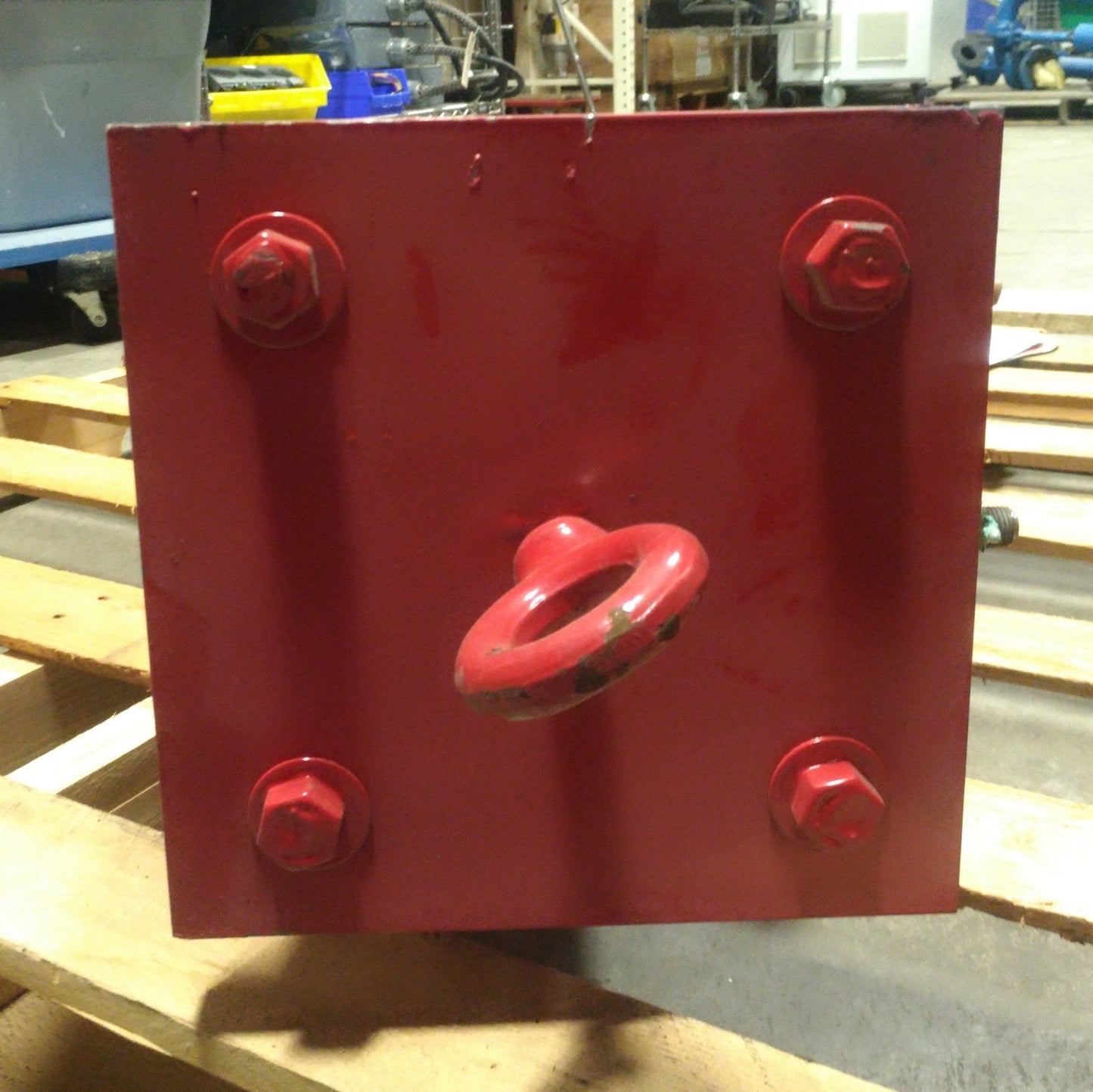 Used Red Valve Pneumatically Actuated Knife Gate Valve 8" Pipe 80PSI Supply 3/8"NPT