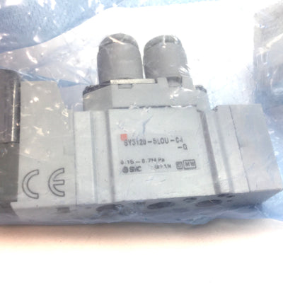 New SMC SY3120-5LOU-C4-Q Solenoid Valve, 2-Position 5-Port, M5-0.8 10-32, 24VDC