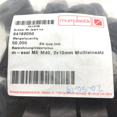 New Lot of 50 New Murrplastik 84182050 Multi-Insert M-Seals, ME M40, 2x10mm