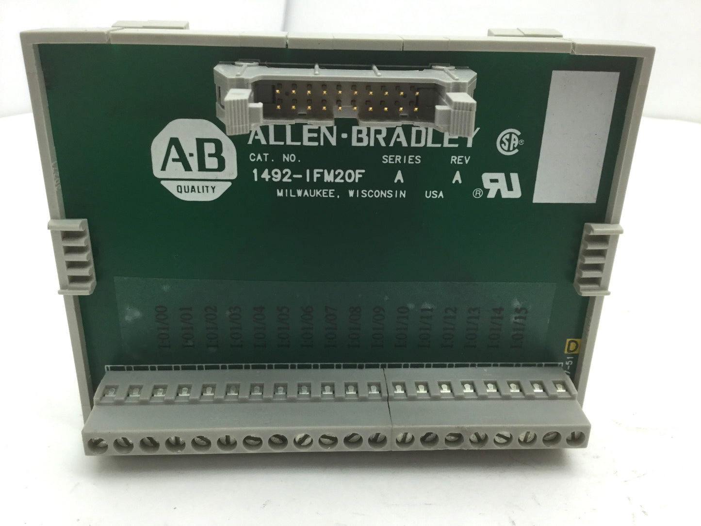 Used Allen Bradley 1492-IFM20F Terminal Block, 20-Pin to Screw Terminals