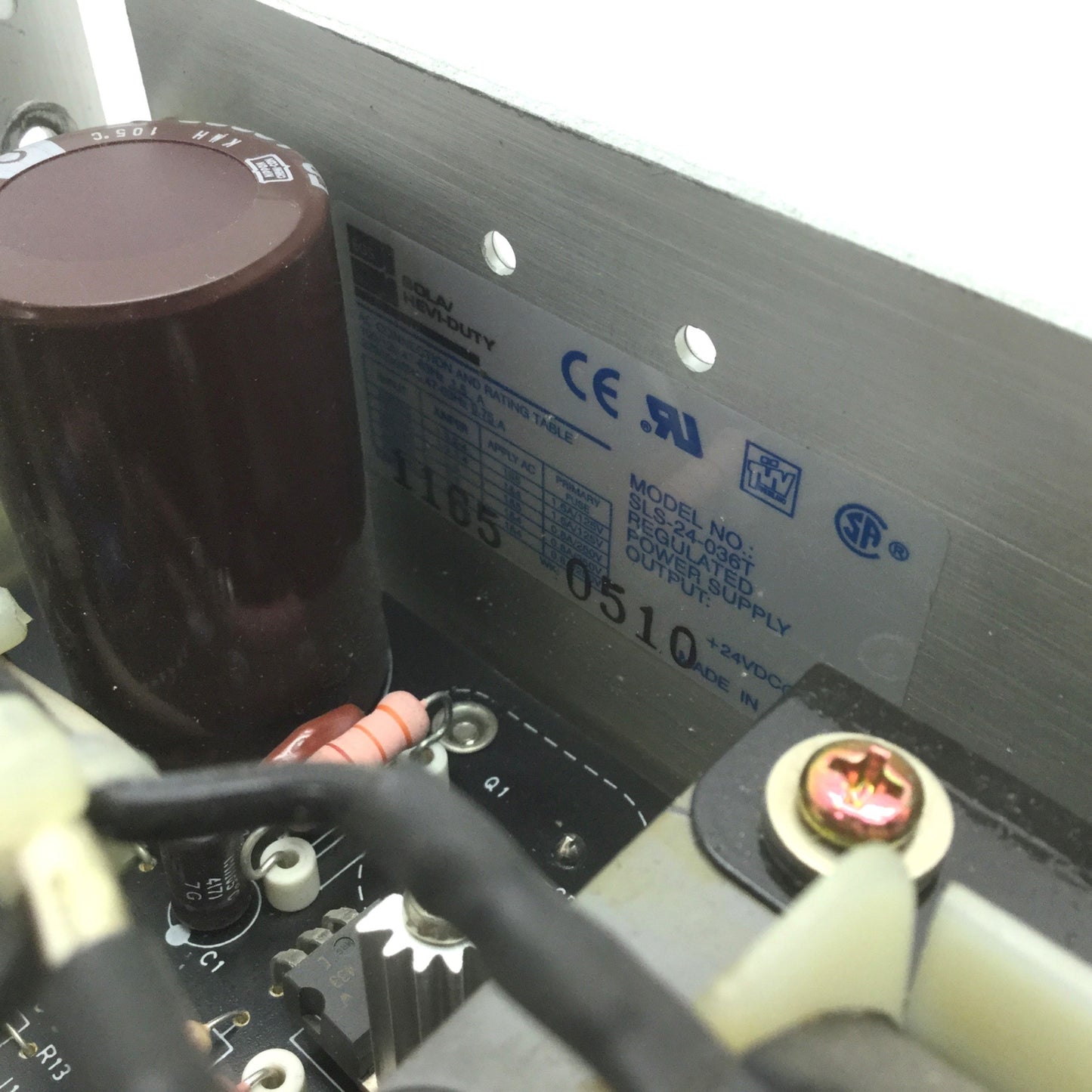Used Sola SLS-24-036T Power Supply, In: 100/120/220/230/240VAC, Out: 24VDC 3.6A