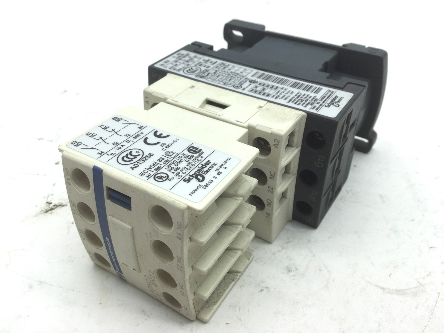 Used Telemecanique LC1D18 Contactor Coil: 110VAC 3-P 18A 15HP LADN22 Aux 2NO 2NC