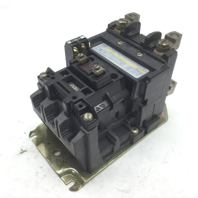 Used Allen Bradley 500L-COD92 Contactor 60A 2-Pole, Coil 120VAC, 595-A Auxiliary