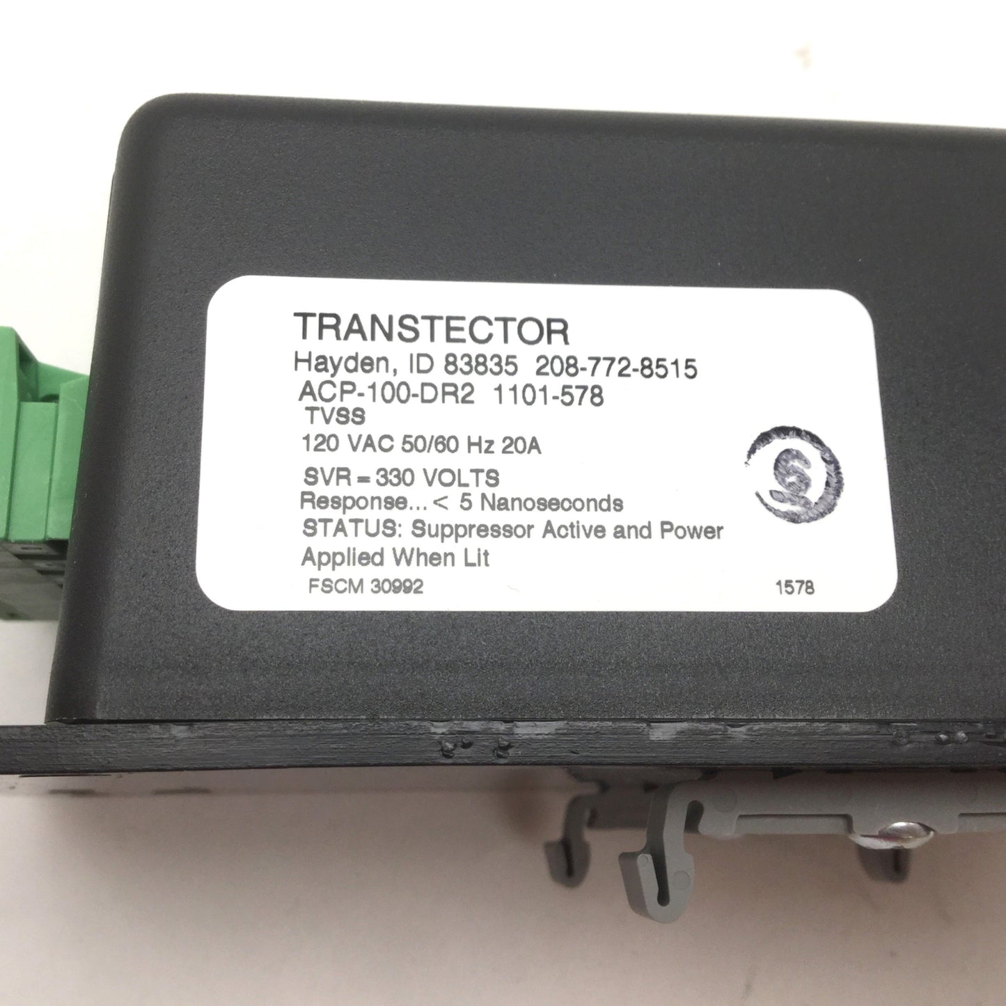 Used Protection Technology Group ACP 100 DR2 Surge Suppression Transtector 120VAC 20A