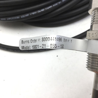 New – Open box Burns Engineering 10821-21-055-150 PRT Probe, Cable: 150', Probe: 5-3/8x1/4"