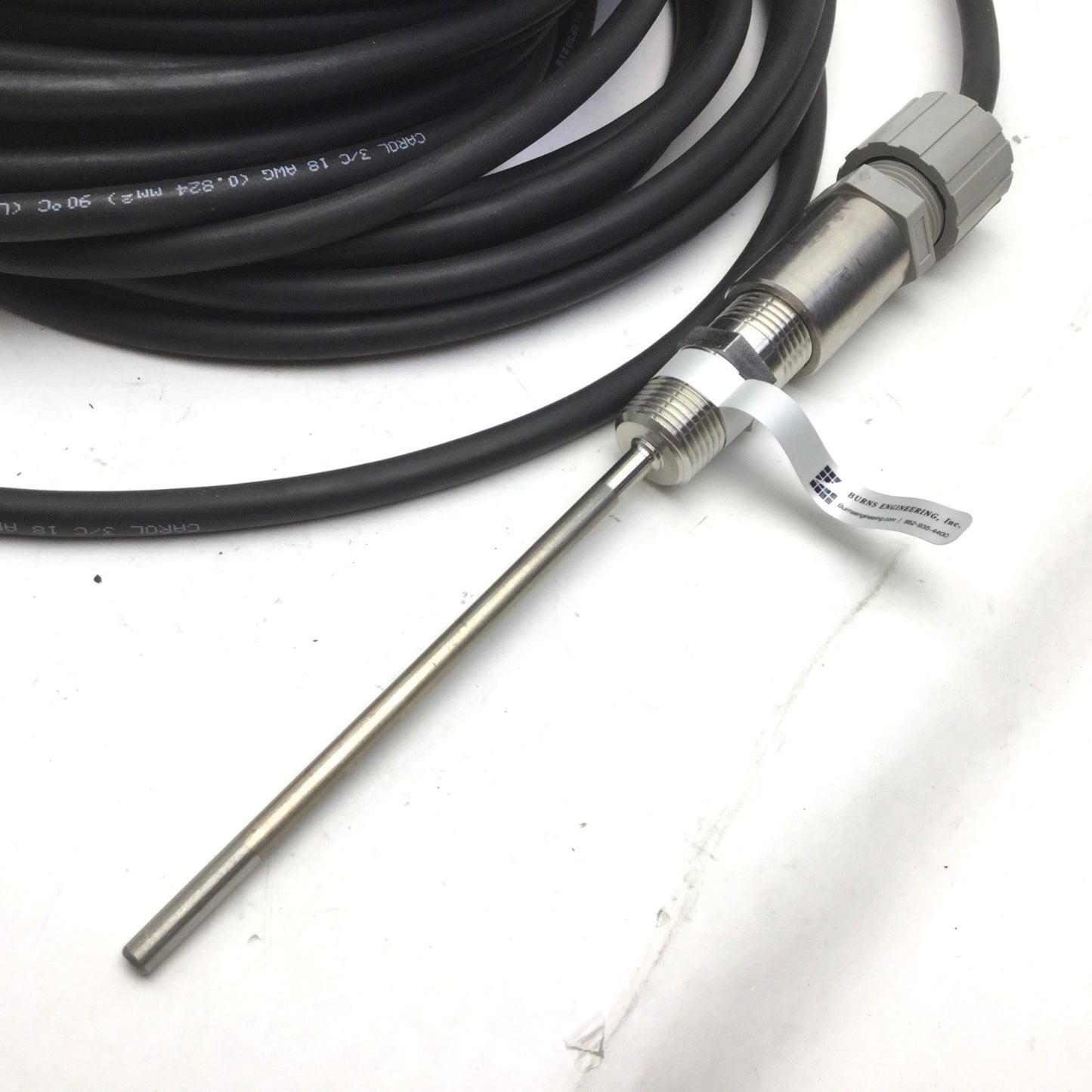 New – Open box Burns Engineering 10821-21-055-150 PRT Probe, Cable: 150', Probe: 5-3/8x1/4"