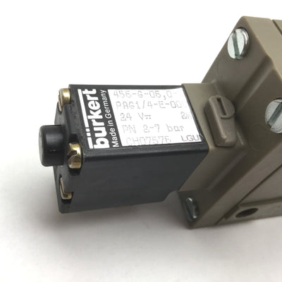 New – Open box Burkert 456-G-06,0-B Solenoid Valve, Voltage: 24VDC, Pressure: 2-7bar, G1/4
