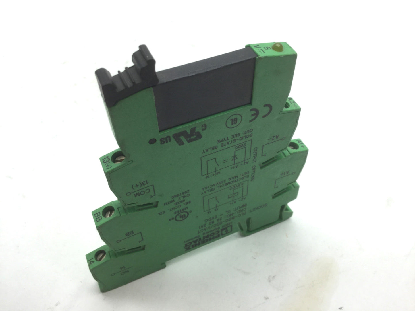 Used Phoenix Contact 2967989 Solid State Relay PLC-BSC-5DC/1/ACT Base 6A 250V 240VAC