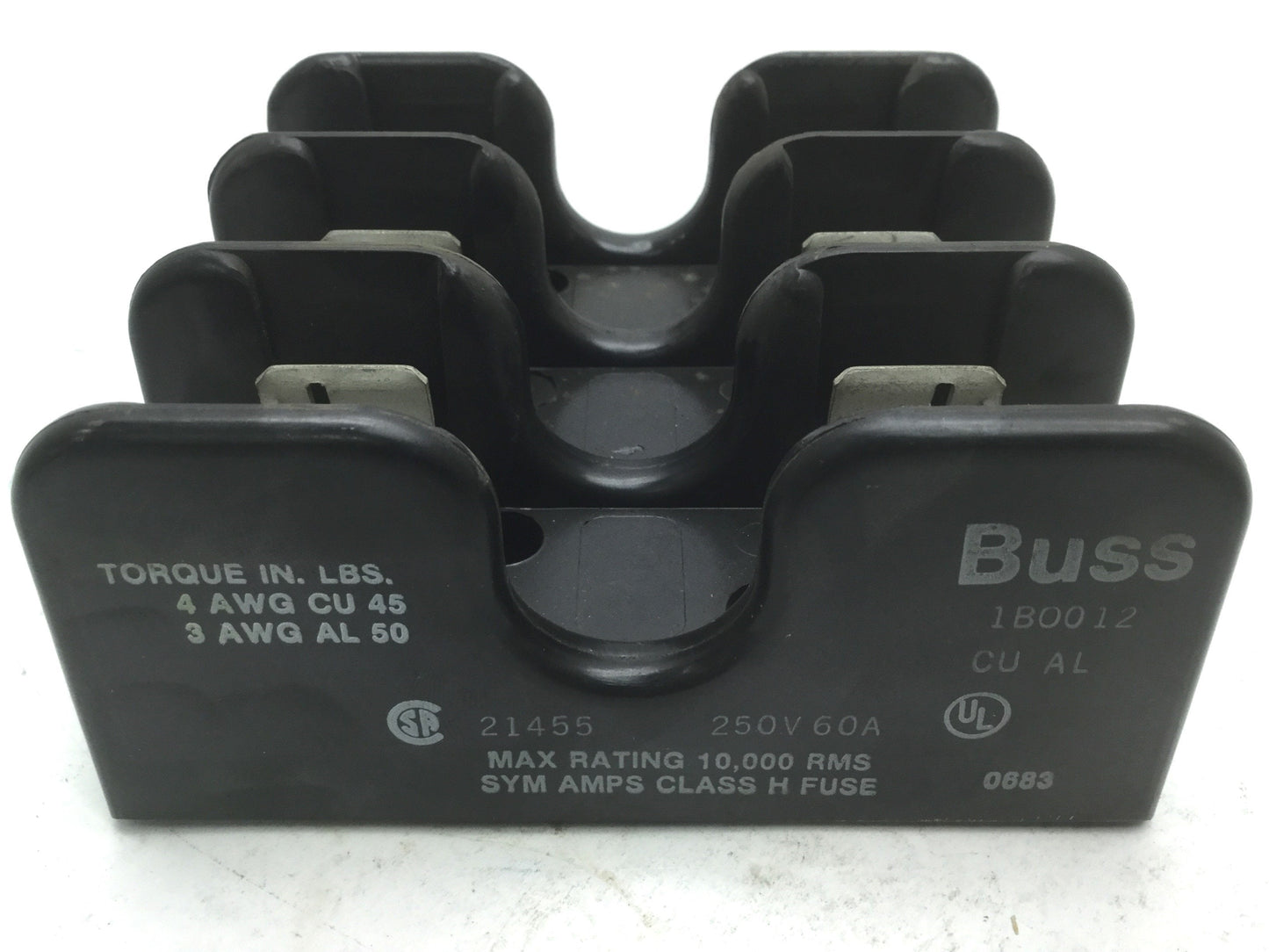 Used Lot of 2 BUSS 1B0012 Fuse Holders 3-Pole 60 Amp 250VAC