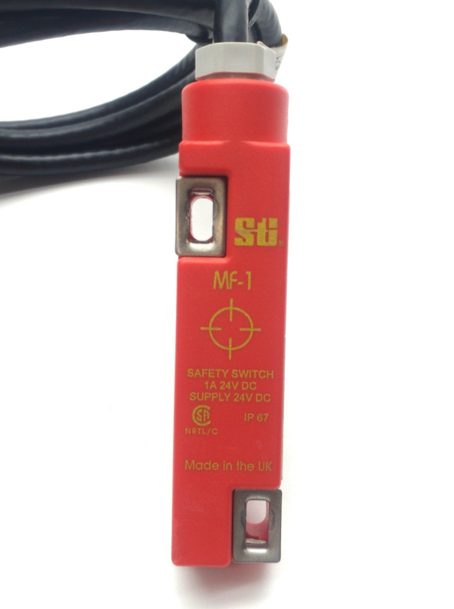 Used STI 44518-0050 MF-1 Safety Interlock Switch, 1x N/O 1x N/C, 24VDC *No Actuator*