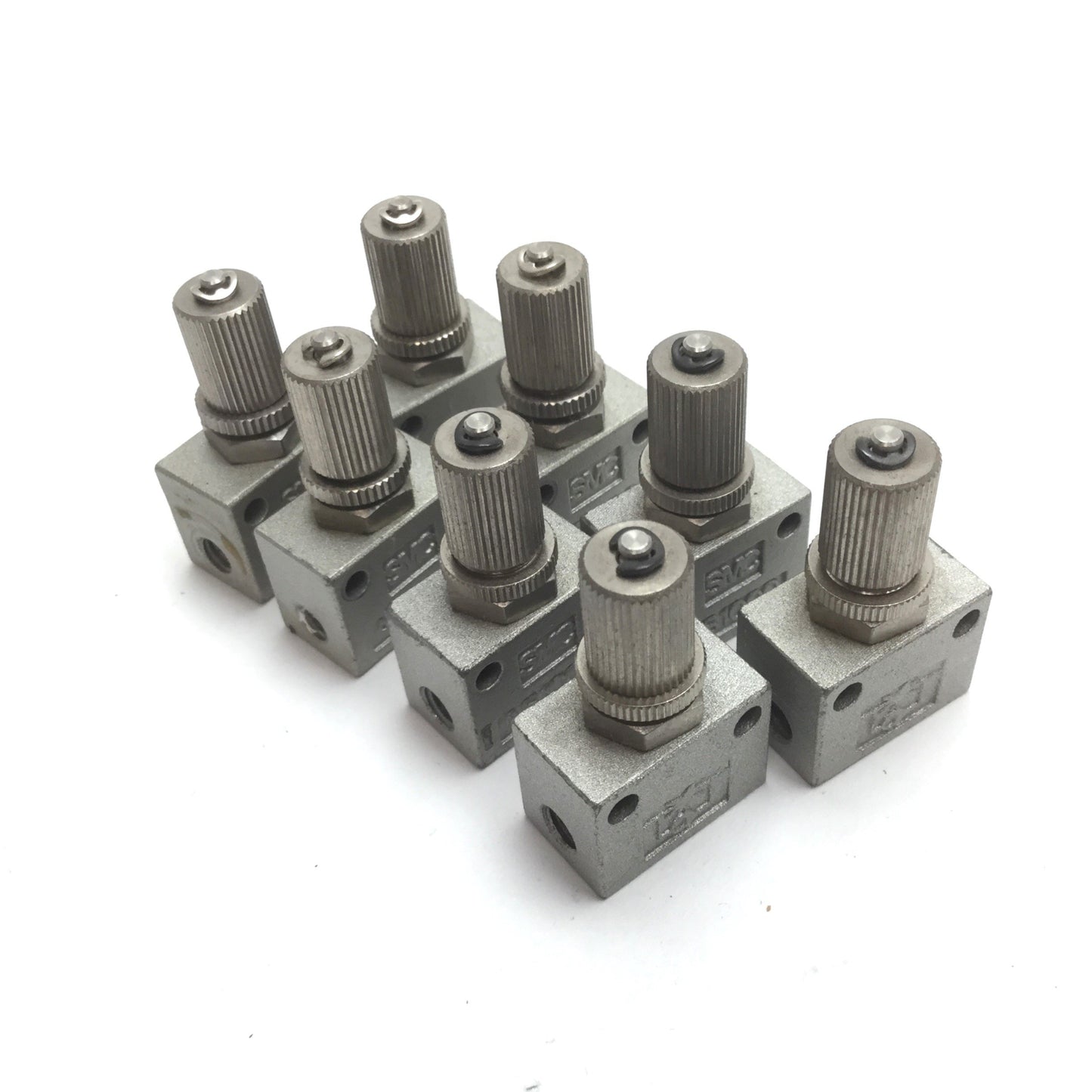 Used Lot of 8 SMC AS1000 In-Line Flow Control Valve, Ports: M5x0.8, Pressure: 1MPa