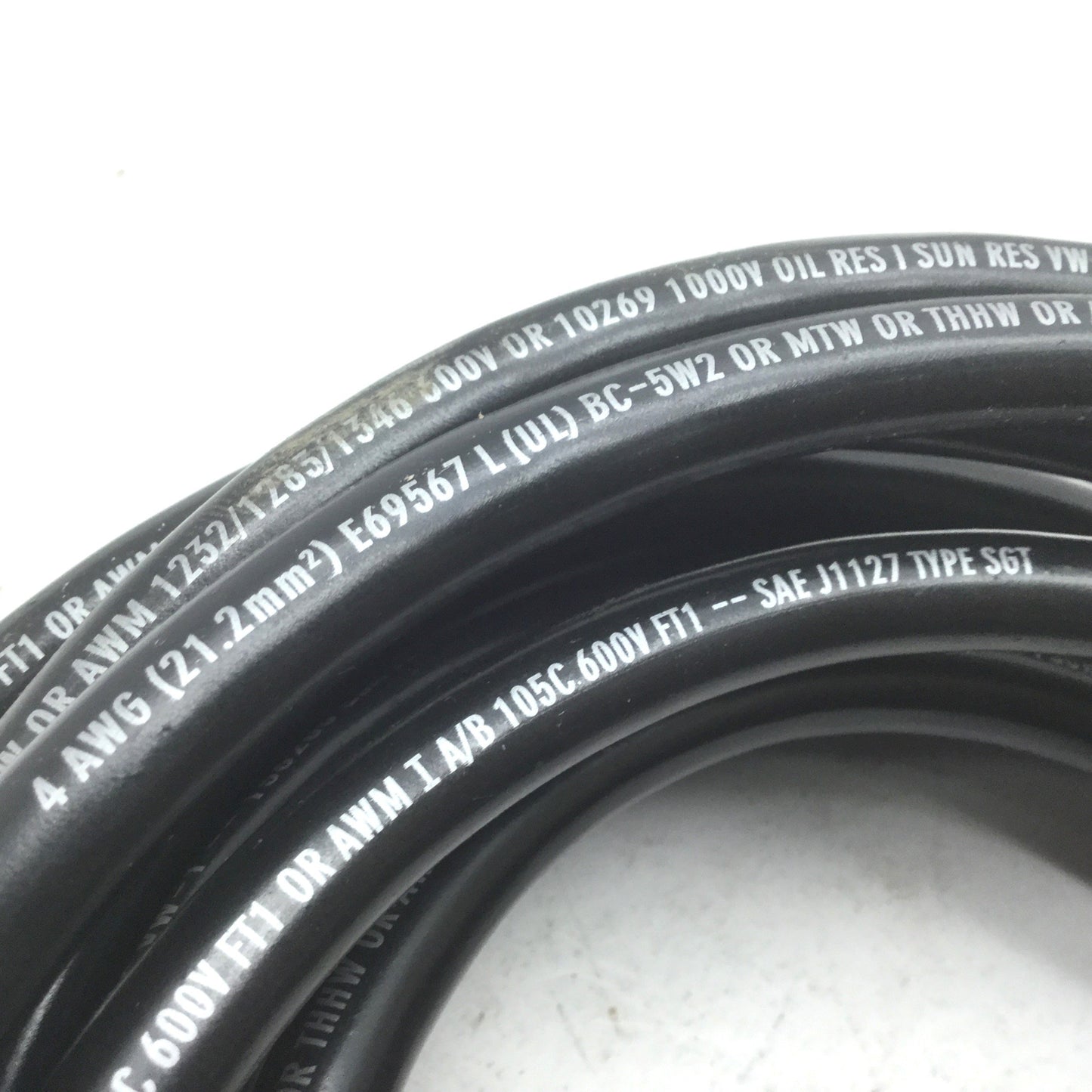 New – Open box Copperfiel 1283BC-4/133-0 Black Hook Up Wire, 4AWG, 600V, 18' PVC