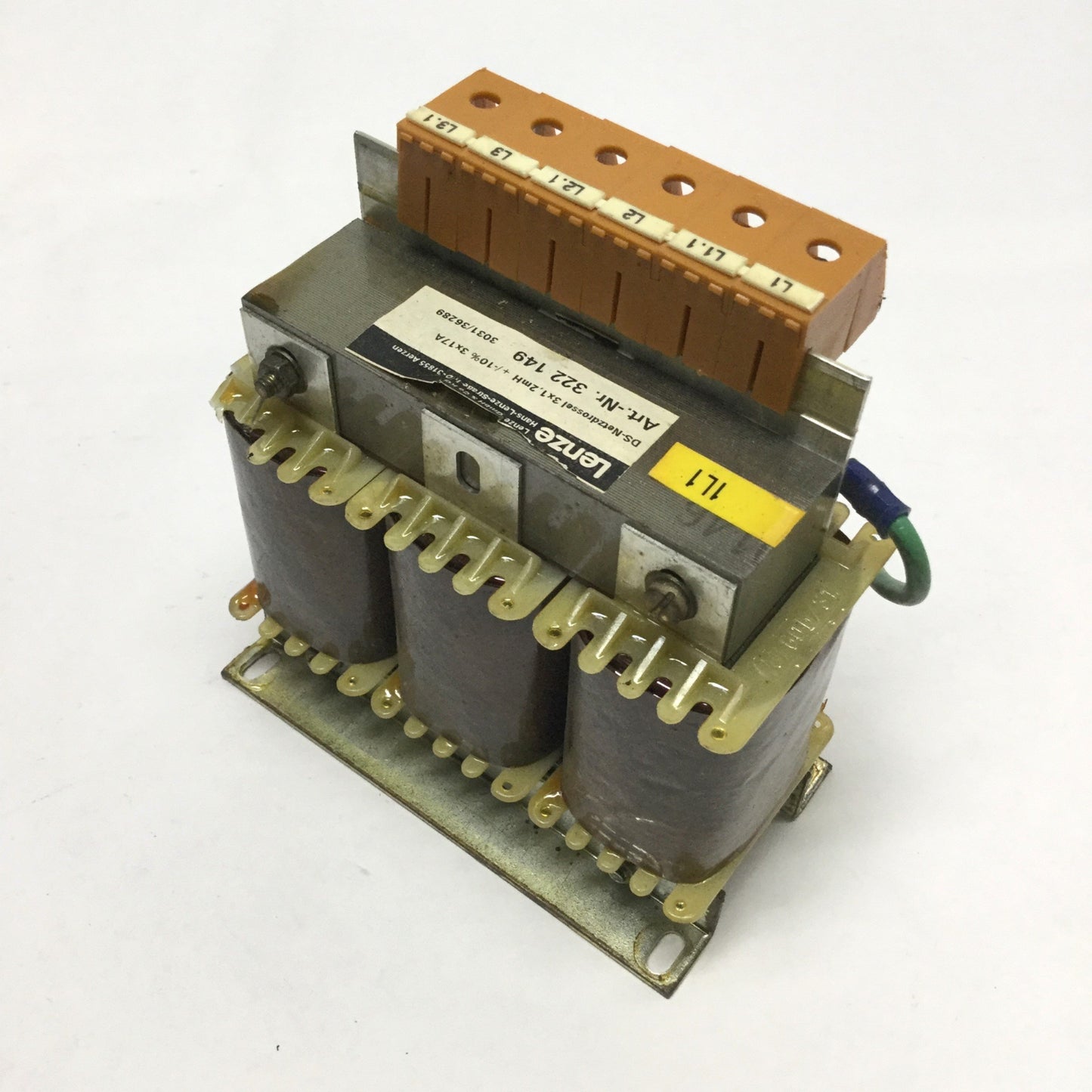 Used Lenze 322 149 Mains Choke Inductor 3-Phase Line Reactor 3x1, 2mH +/-10% 3x17A