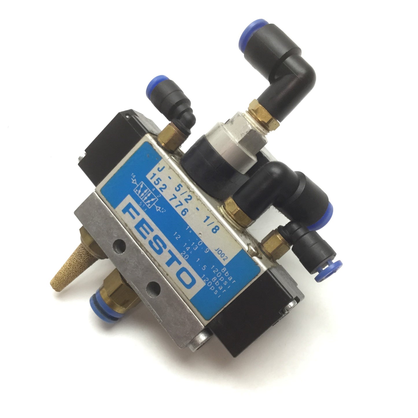 Used Festo J-5/2-1/8 Pneumatic Pilot Valve, With PPL-1/8 Signal Generator, G1/8