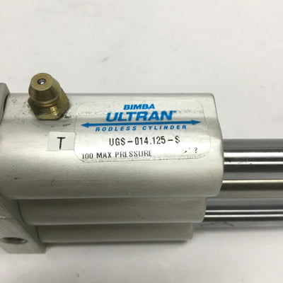 Used Bimba UGS-014.125-S Hydraulic Rodless Slide Cylinder 4.125" Stroke, 7/16" Bore
