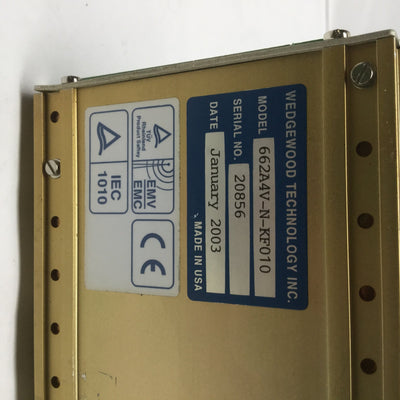 Used Wedgewood Technology 662A4V-N-KF010 Model 662 Bio-Station UV Analyzer Monitor