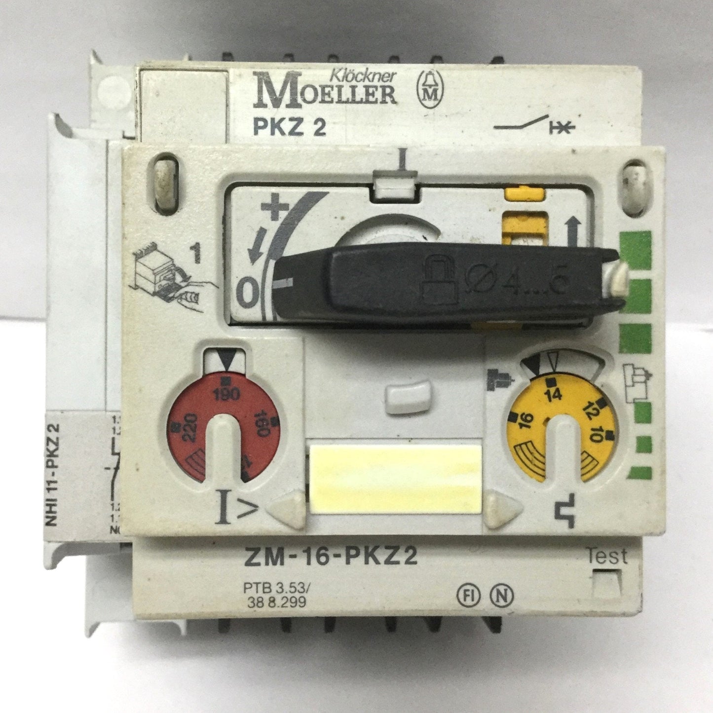Used Moeller ZM-16-PKZ2 Adjustable Motor Protector, 3PH, 10HP, 10-16A /130-220A