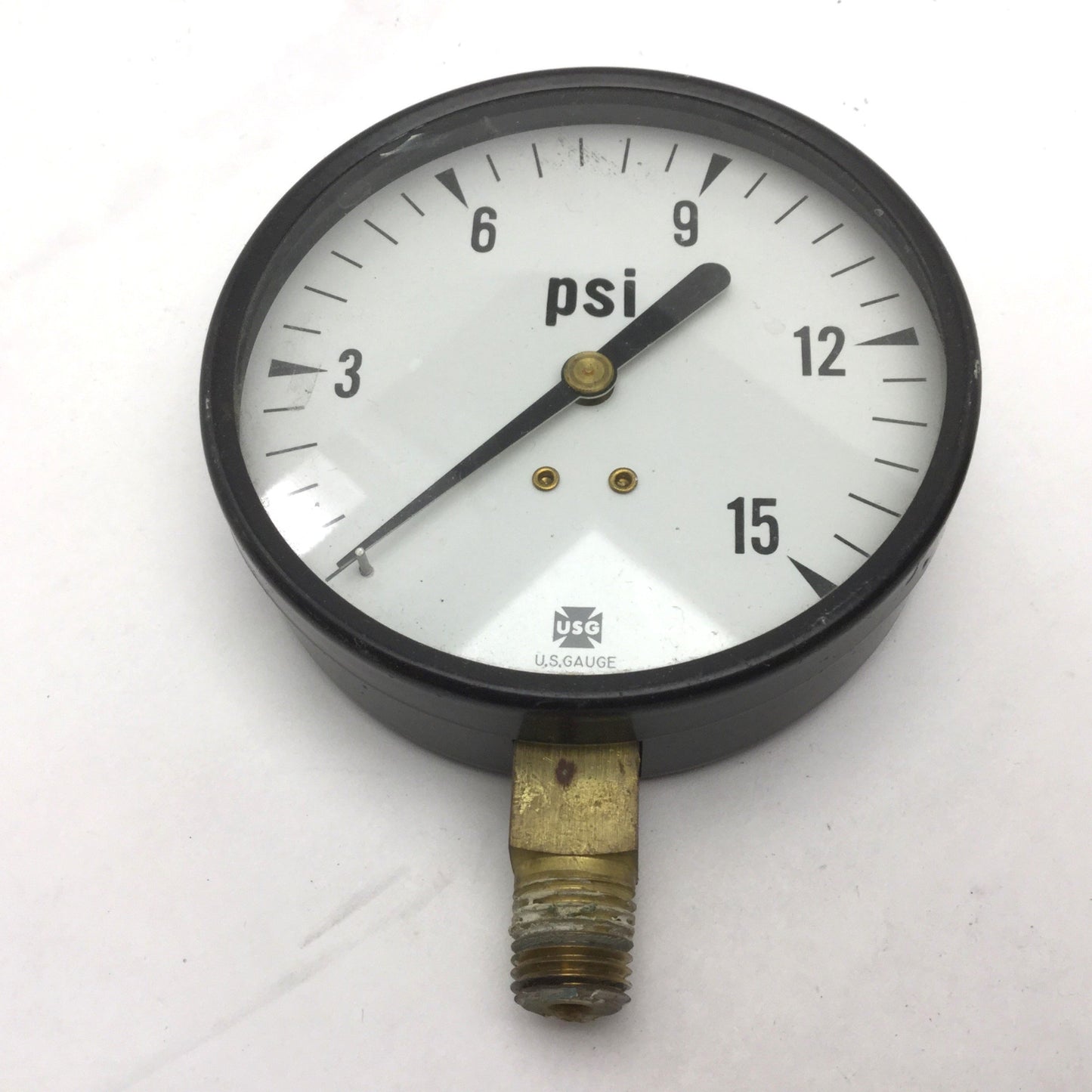 Used Lot of 4 Assorted Pneumatic Pressure Gauges 1/4" NPT, 10, 15, 15, 30PSI