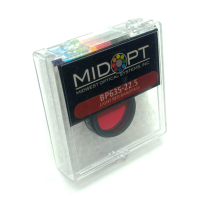 New Midwest Optical BP635-22.5 LED/LASER Light Red Bandpass Filter, 615-645nm, M22.5