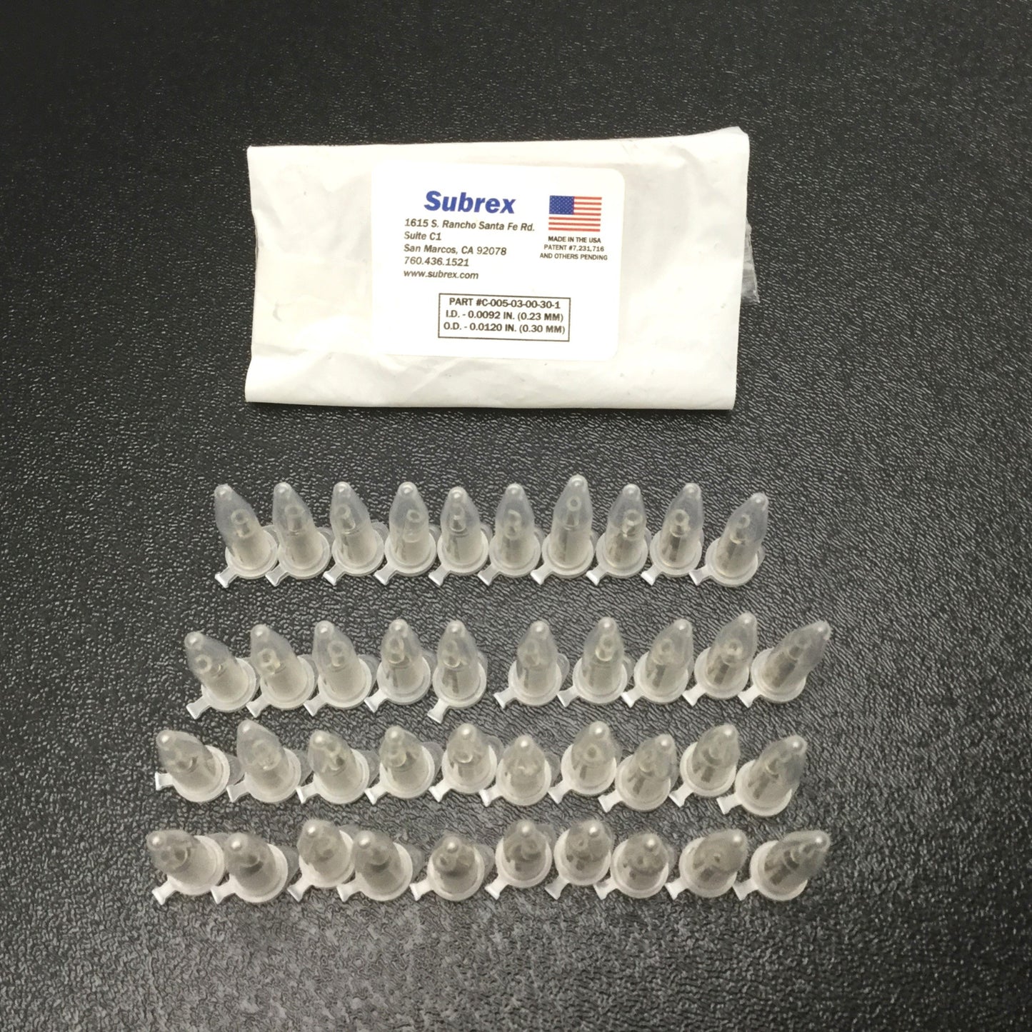 New Lot Of 40 Subrex C-005-03-00-30-1 Standard Grade Precision Nozzle Cores 30 Gauge