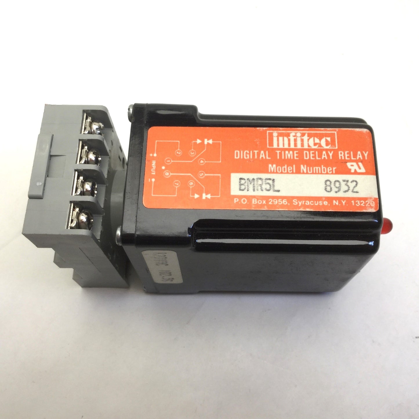 Used Infitec BMR5L Digital Time Delay Relay, Voltage: 120VAC, 8-Pin, With Base