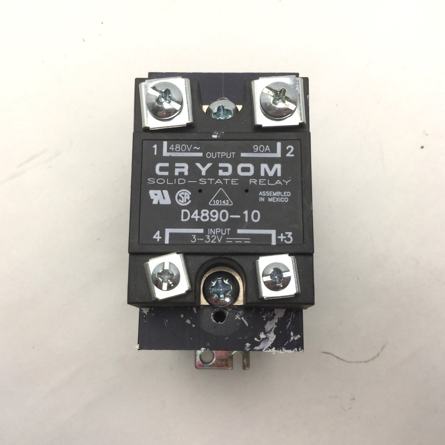 Used Crydom D4890-10 Solid State Relay, Input: 3-32VDC, Output: 480VAC, 90A