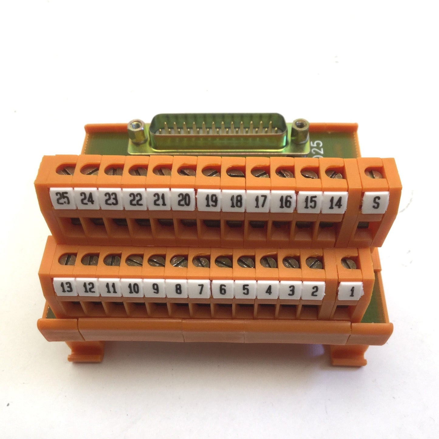 Used Weidmuller RD25 Terminal Module, 25 Screw Terminals, 25-Pin D-Sub , & 30" Cable